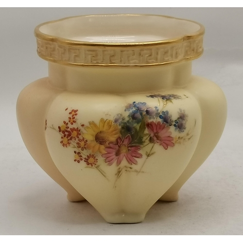 174 - Royal Worcester Items including  Vase No 1907, Mini mug with flowers painted (both green book stamps... 