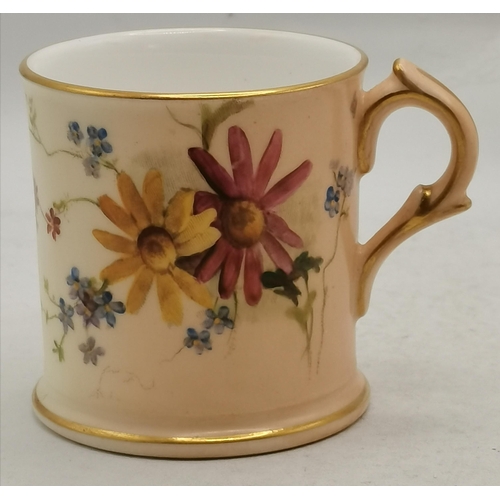 174 - Royal Worcester Items including  Vase No 1907, Mini mug with flowers painted (both green book stamps... 