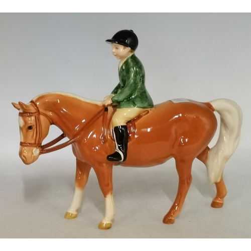 26 - Three Beswick horse models, comprising Boy on Pony, model no. 1500, palomino gloss; 'Bahram' Arab Ra... 
