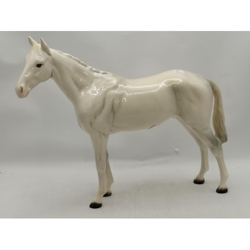 26D - Two Beswick racehorse models comprising 'Bois Roussel' Racehorse, model no. 701, painted white gloss... 