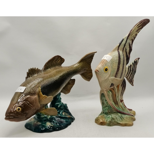 28D - A Beswick Large Mouthed Black Bass, model no. 1266, gloss; together with a Beswick Angel Fish, model... 