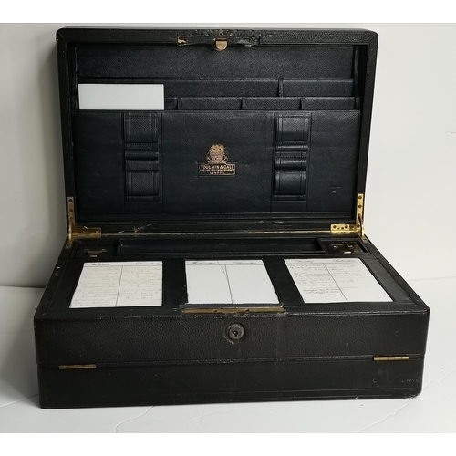 55 - Victorian Toulmin & Gale Leatherbound Despatch & Writing case Circa 1880 containing Light and Ink Bo... 