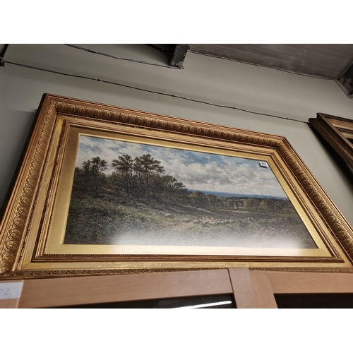 571 - 19th Century Oil painting of Sheep in a valley signed A.A Glendening 1903 bottom right Framed under ... 