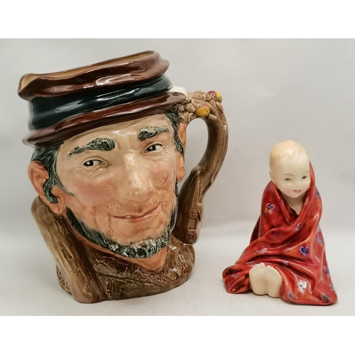 77 - Royal Doulton  Caricature Jug “ Johnny Appleseed “   D6372  plus Figure HN 1793 “ This Little Pig “