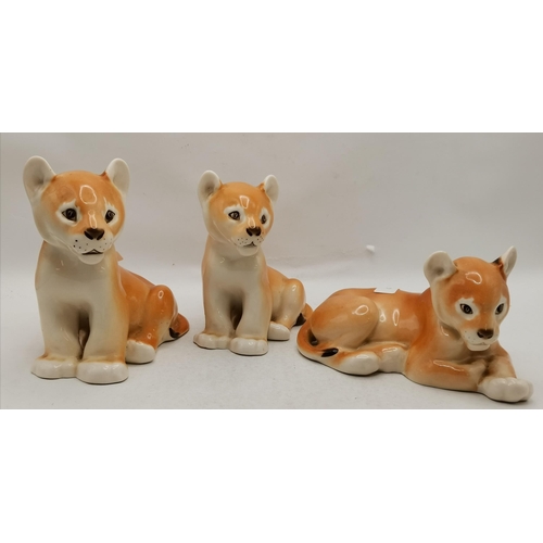 77a - x3 USSR Lion figurines