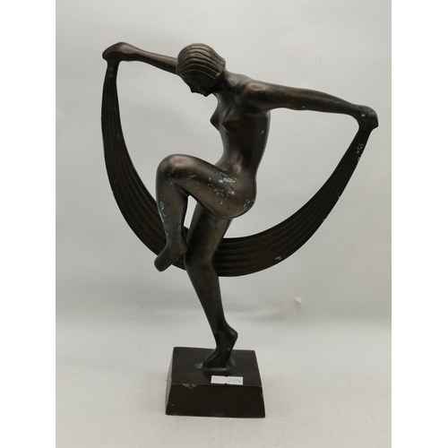 9 - Art Deco style Bronze figure - Dancing Girl H24.5cm