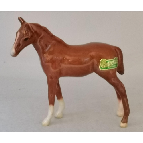 91c - Beswick Small Thorough Bread Foal, in Chestnut with 4 white socks