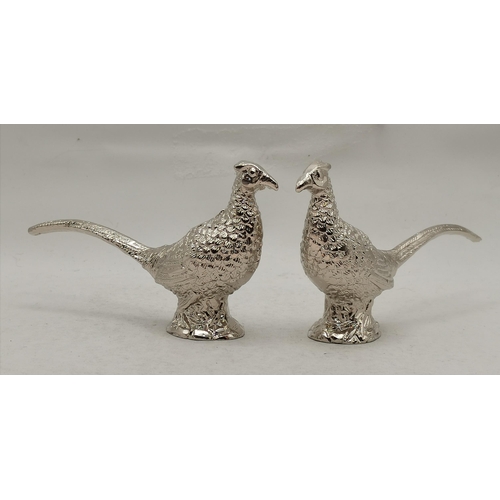 305 - A silver-plated novelty pheasant salt and pepper pair by Culinary Concepts, in original box. Approx.... 