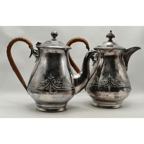 312 - A late Victorian silver-plated four-piece tea service by James Deakin & Sons, Sheffield, comprising ... 