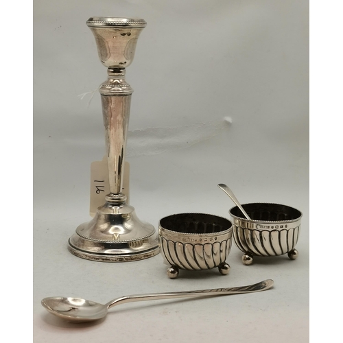 338 - A group of mixed silver including a pair of George V serving spoons by Cooper Brothers & Sons Ltd, S... 