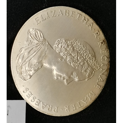 385 - Two commemorative medallions, comprising a silver 'National Trust' medallion, maker JRC, London 1976... 