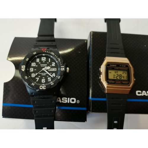 390 - x2 Casio men's watches with boxes, pearls, ladies Swiss watch and jewellery