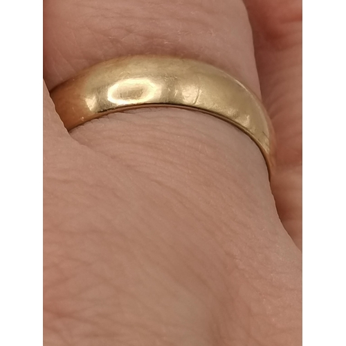 404 - Thick Yellow Gold Wedding Band stamped '375' weight 3 grams