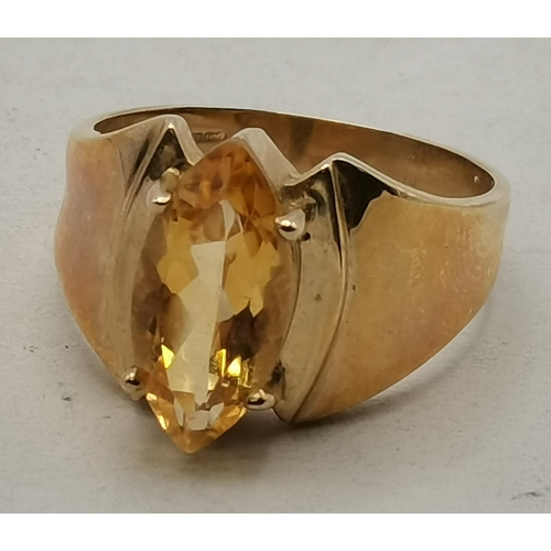 415 - 9ct Ametrine & White Topaz Yellow gold Ring 4.8grams 3.3ct plus 9ct Citrine Yellow Gold Ring 5grams ... 