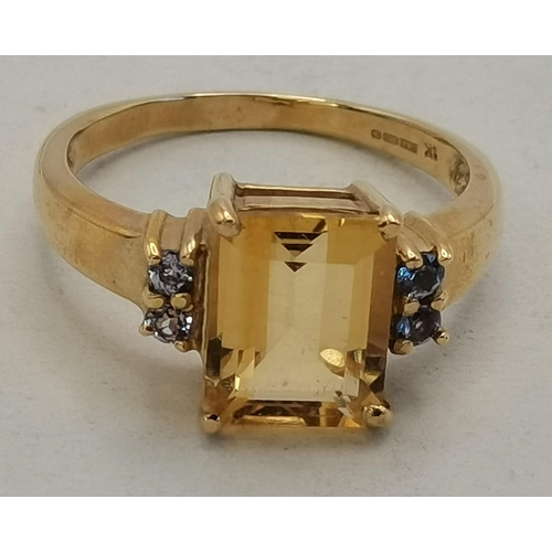 419 - 9ct Andalusite & Mandarin Citrine Yellow Gold Ring 2.15grams 1.34ct plus 9ct Citrine & Tanzanite yel... 