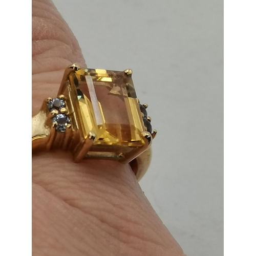 419 - 9ct Andalusite & Mandarin Citrine Yellow Gold Ring 2.15grams 1.34ct plus 9ct Citrine & Tanzanite yel... 