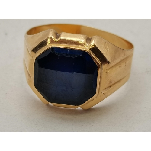 432 - A small quantity of jewellery including a 9 carat gold ring set with a large blue stone surrounded b... 