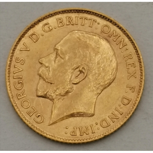 441A - A George V half sovereign, 1914, London mint. 4g