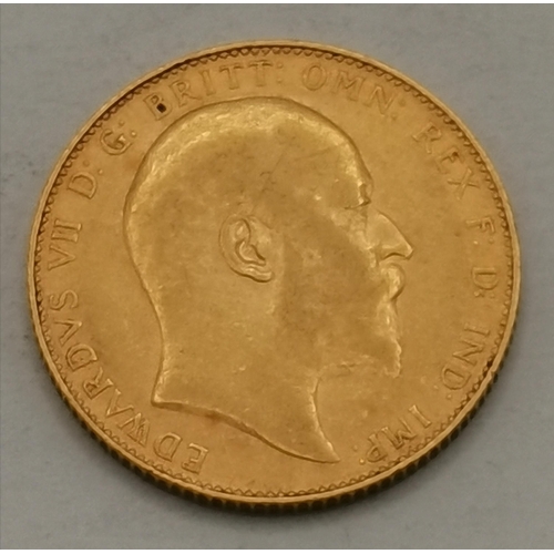 444 - An Edward VII sovereign, 1906, London mint. 8g