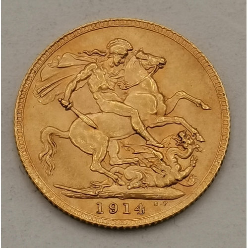 447 - A George V sovereign, 1914, London mint. 8g