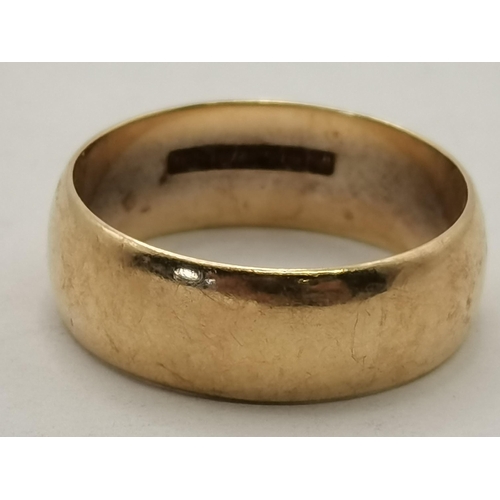 458 - A 22 carat gold wedding band and a 9 carat gold wedding band. (2) 22 carat ring size N, marked '22';... 