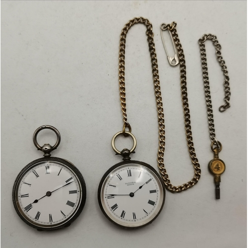 474A - Two Swiss silver open-face pocket watches, late 19th/early 20th Century, one signed 'LA FIDELE GENEV... 