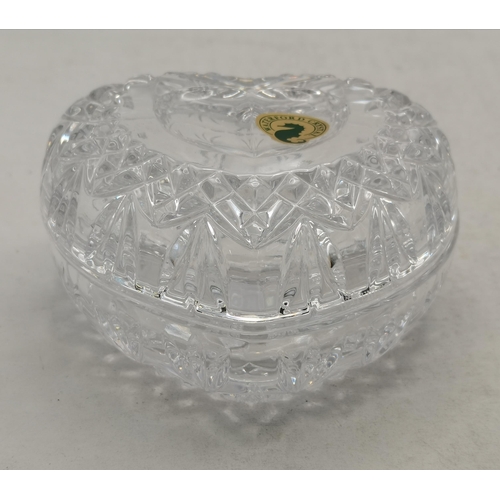 263 - Jasper Conran Waterford Crystal Aura Stem Vase H20.5cm, Waterford Crystal Shell Tray and Heart Shape... 