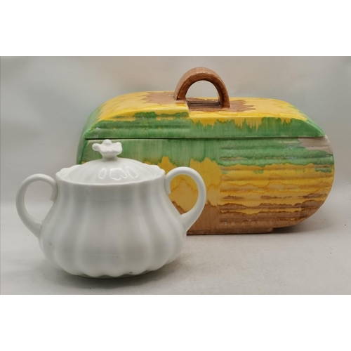 281 - An Art Deco Beswick Ware biscuit barrel, circa 1930s, no. 170, the rounded rectangular box and cover... 