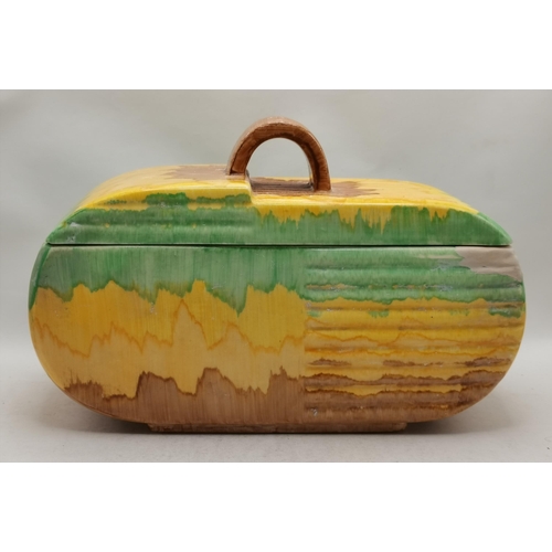 281 - An Art Deco Beswick Ware biscuit barrel, circa 1930s, no. 170, the rounded rectangular box and cover... 