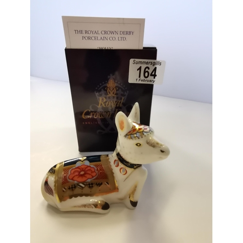 164 - Royal Crown Derby Paperweight - Donkey Foal 'Holly' Signature edition with Certificate No 1129 exclu... 