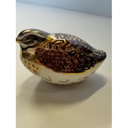 165 - Royal Crown Derby Paperweight - Dappled Quail 6.5cm high and was only on general sale for eighteen m... 