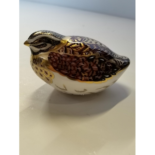 165 - Royal Crown Derby Paperweight - Dappled Quail 6.5cm high and was only on general sale for eighteen m... 