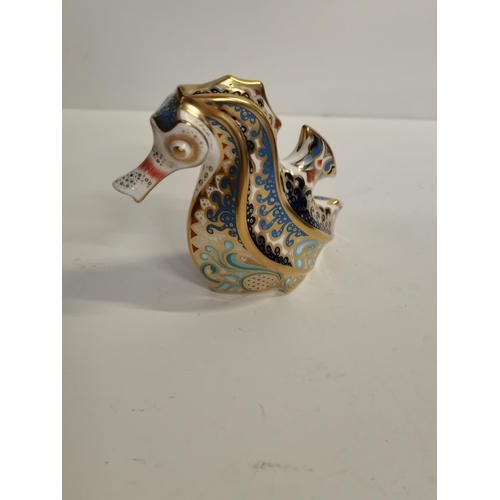 190a - Royal Crown Derby Paperweight - Coral Seahorse Limited Edition Availability to June 2004 Only With G... 