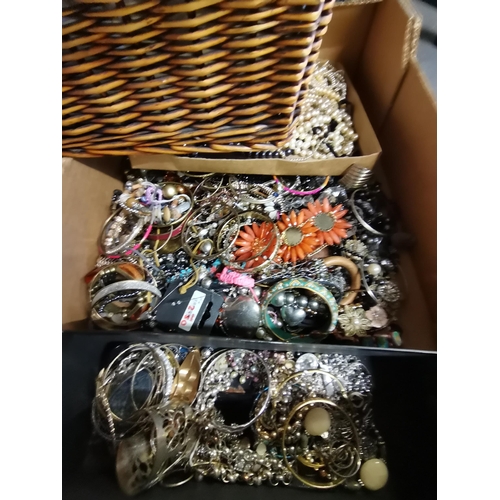 511 - x3 large boxes costume jewellery - bracelets, beads etc