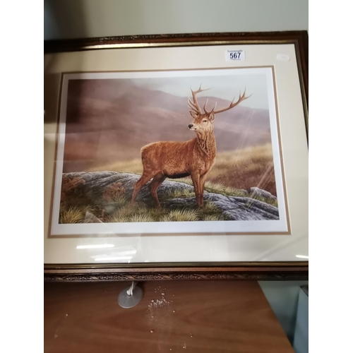 567 - After Robert E Fuller (b.1972), A pair of limited edition wildlife prints comprising 'Red Stag', 93/... 