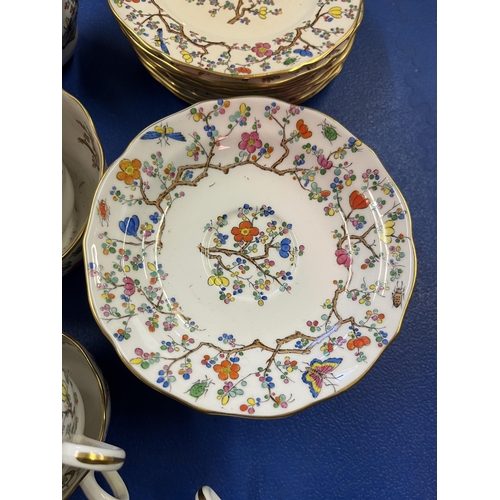 769 - A part service of Spode 'Summer Blossom' teawares, comprising teacups (one a/f) and saucers, cake pl... 