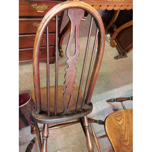 670 - 5 x elm Windsor dining chairs