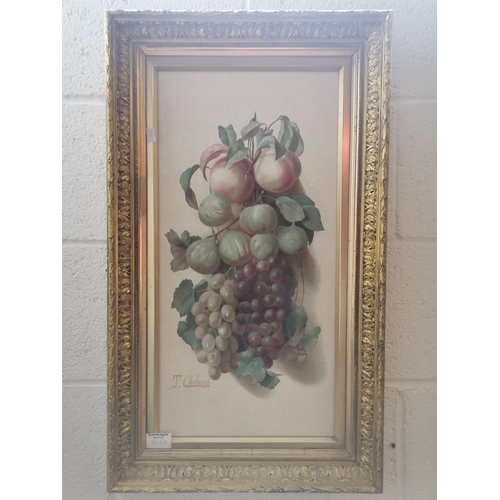 706A - After Tito Chelazzi (Italian, 1834-1892), A pair of still life print panels, each depicting fruit, f... 