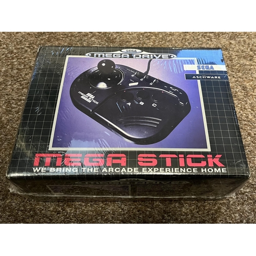 797 - K2 A SEGA Mega Drive 16-BIT games console and Mega Stick, 1980's factory sealed each boxed. (2)