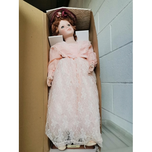 815 - An Alberon porcelain doll, 'Nanette', on wooden stand, limited edition 1956/2500, in original box. A... 