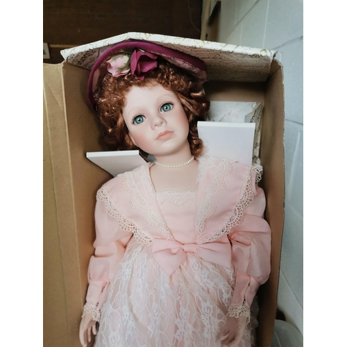 815 - An Alberon porcelain doll, 'Nanette', on wooden stand, limited edition 1956/2500, in original box. A... 