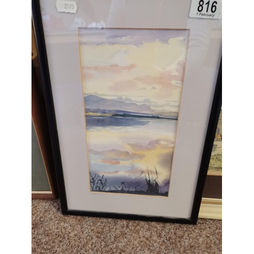 816 - Four original landscape watercolours, framed, including two by Jane Glue (Scottish, b.1958), 'Stenne... 