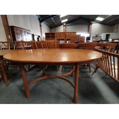 869 - ERCOL SAVILLE DINING TABLE extending dining table - H73 cm x W163 cm / 213 (when fully extended) x D... 