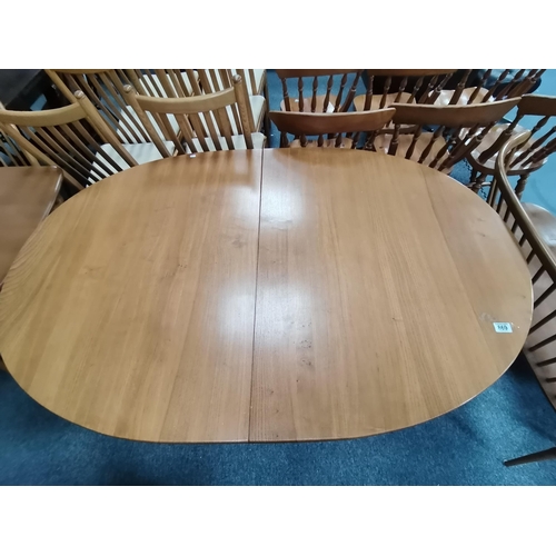 869 - ERCOL SAVILLE DINING TABLE extending dining table - H73 cm x W163 cm / 213 (when fully extended) x D... 