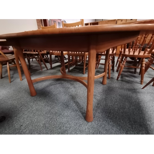 869 - ERCOL SAVILLE DINING TABLE extending dining table - H73 cm x W163 cm / 213 (when fully extended) x D... 