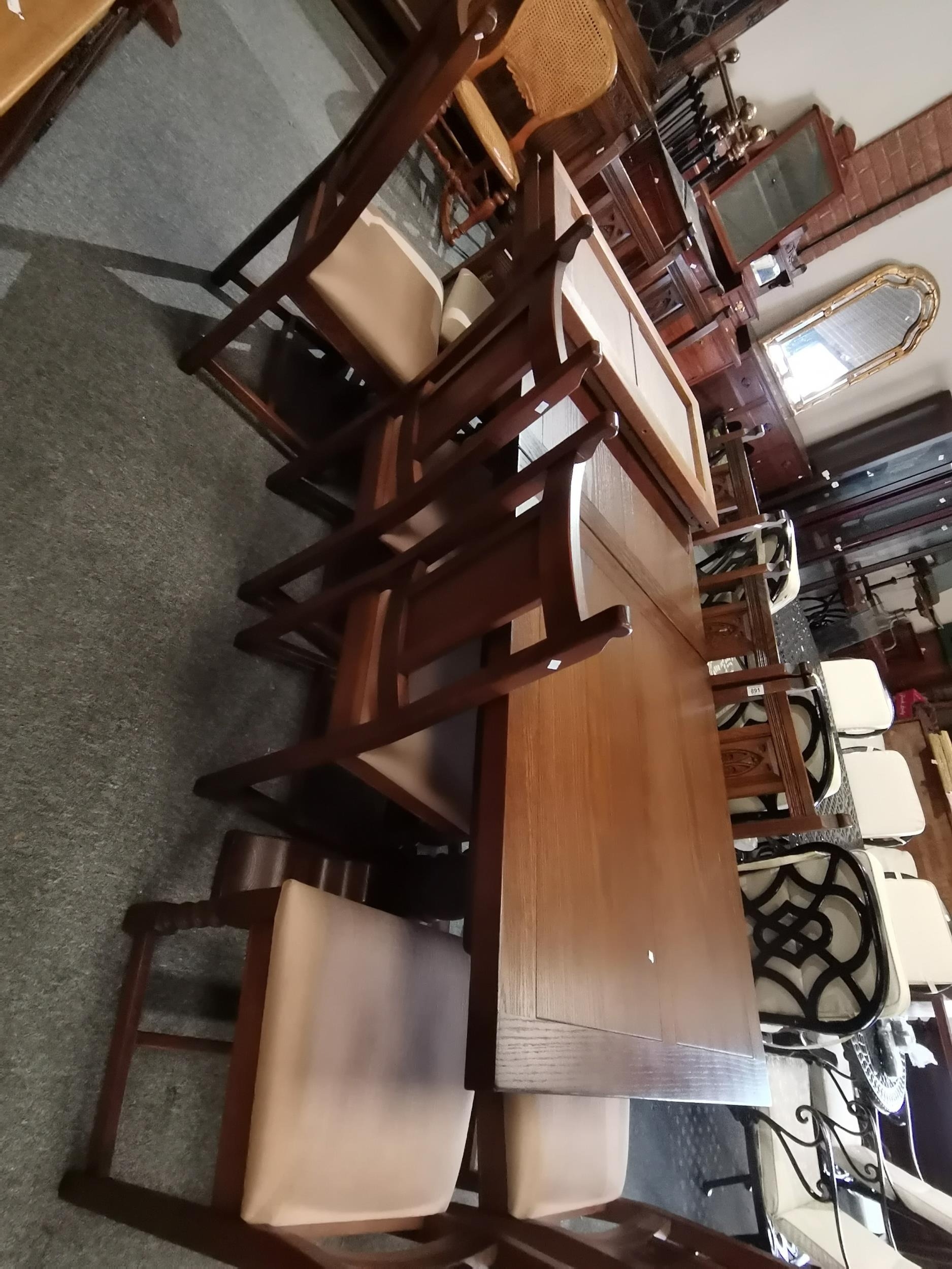 Vintage Wood Brothers Old Charm Oak Large 2 leafed extendable dining