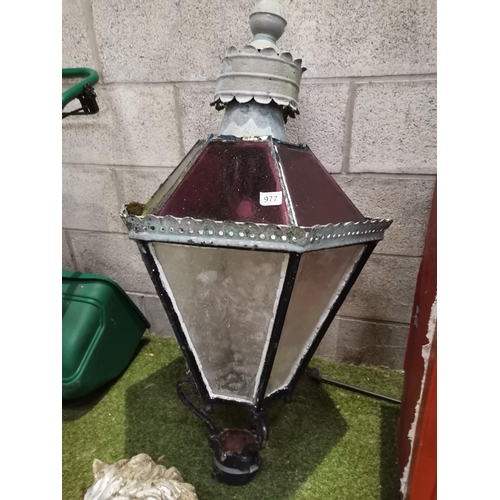 977 - Victorian wall lamp / lantern 115cm Ht