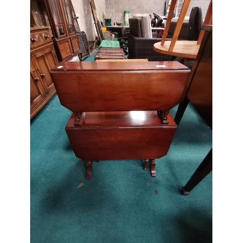 1086 - Antique Mahogany 2 Tier folding Sutherland Afternoon Tea Table