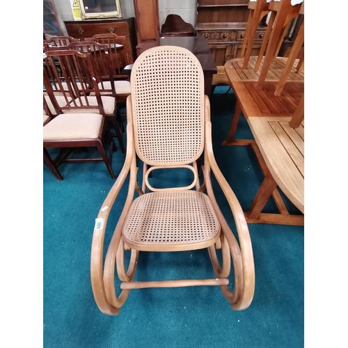 1088 - Vintage Bentwood style Cane backed rocking chair