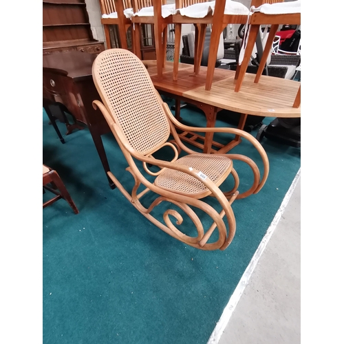 1088 - Vintage Bentwood style Cane backed rocking chair